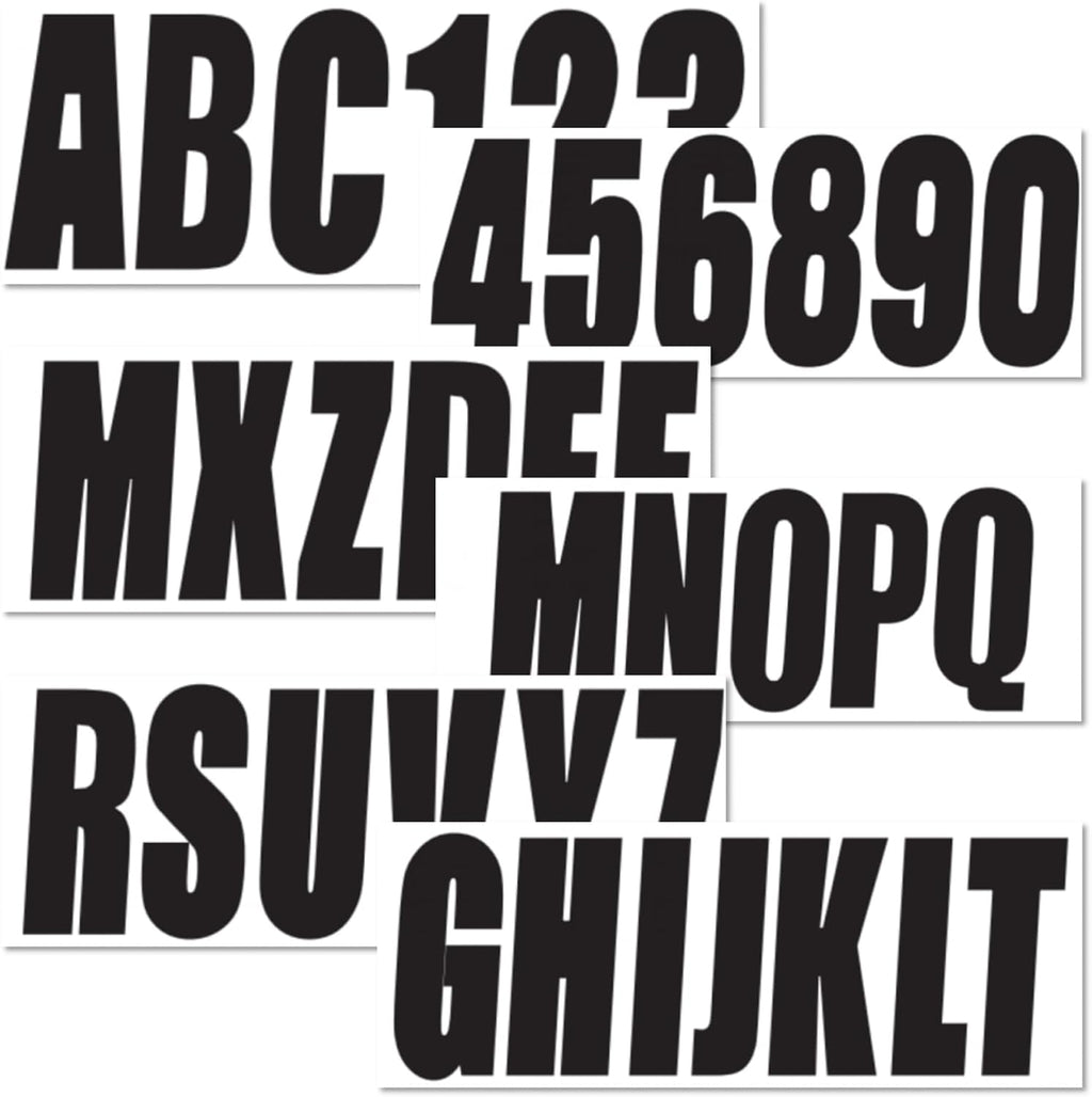 3 inch Boat Registration Number and Letter Vinyl Marine Grade Sticker Decal | Hull, PWC, Jet Ski & Pontoon, Vinyl, Waterproof & Anti-Scratch, 4 Sets