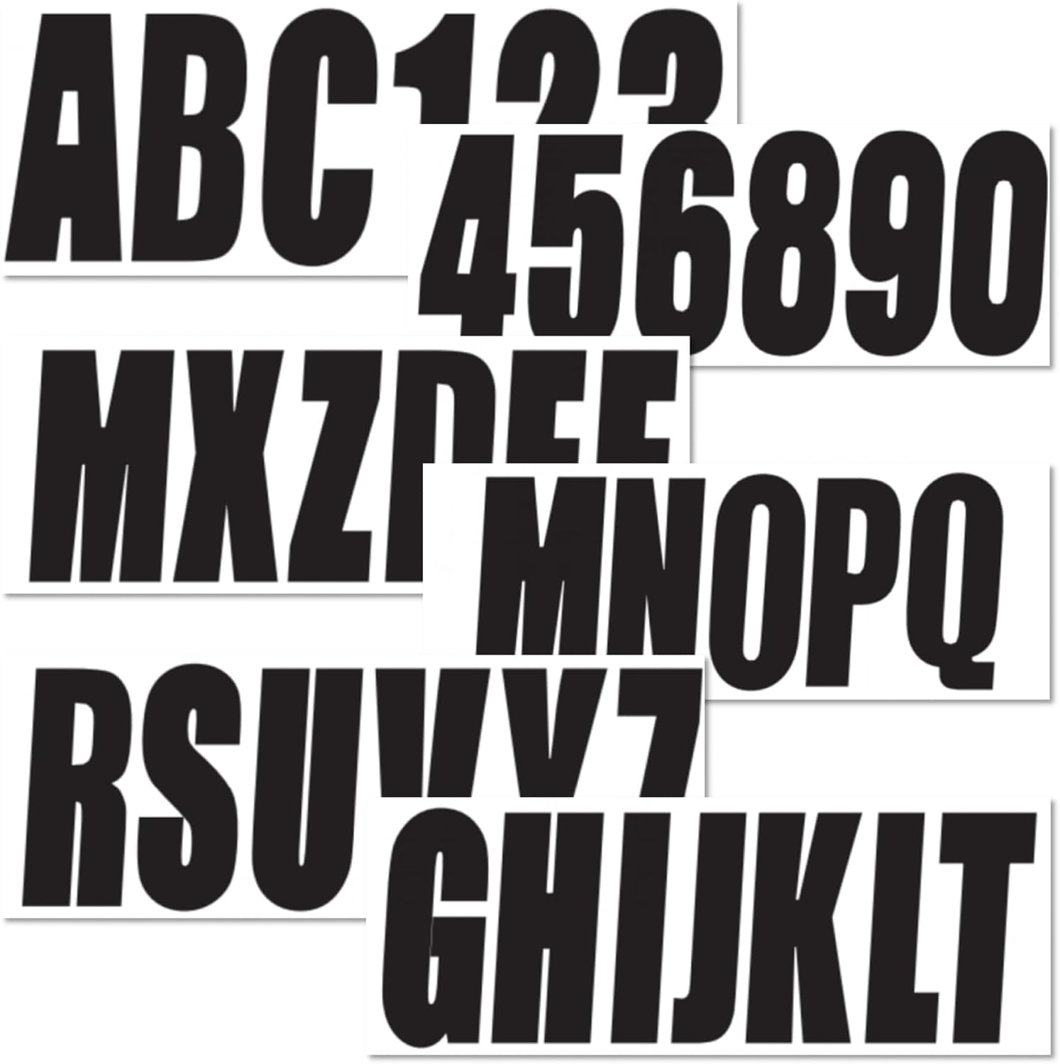 3 inch Boat Registration Number and Letter Vinyl Marine Grade Sticker Decal | Hull, PWC, Jet Ski & Pontoon, Vinyl, Waterproof & Anti-Scratch, 4 Sets