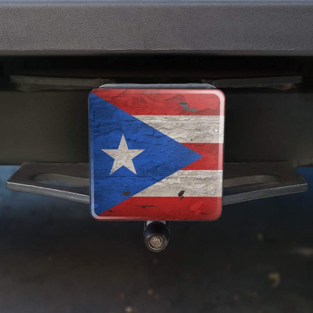 GRAPHICS & MORE Rustic Distressed Puerto Rico Flag Wood Look Tow Trailer Hitch Cover Plug Insert