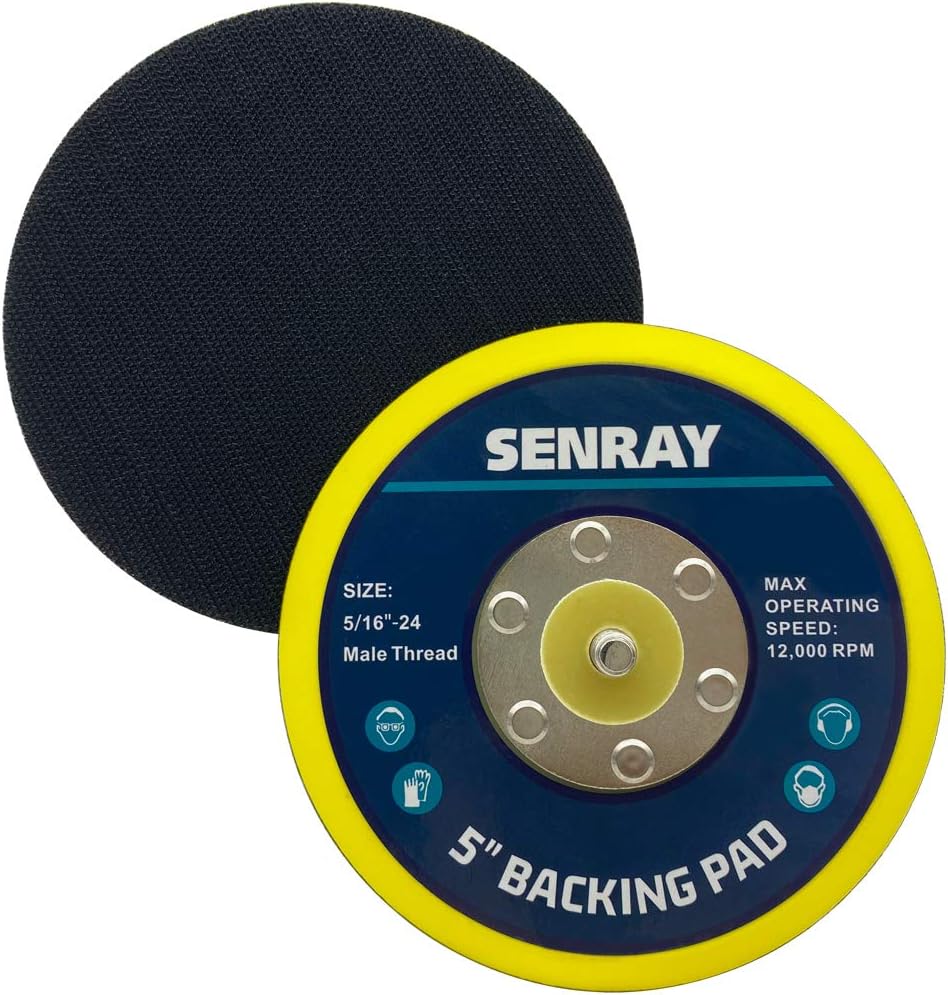 5 Inch Dual-Action Hook & Loop Molded Urethane Flexible Backing Plate for Random Orbital Sander Car Polisher - 2 PCS Set