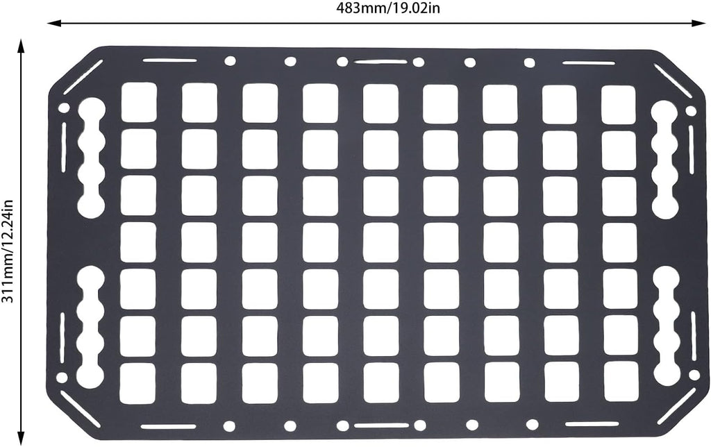 GOTOTOP Molle Panel, Aluminum Cargo Organizer with Versatile Storage, for SUV Truck RV Outdoor Gear