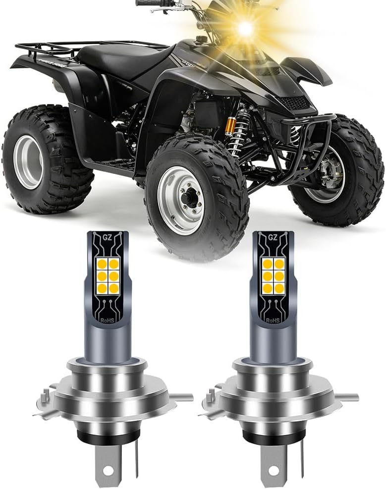 Super-Bright Bulb for Polaris Trail Boss 250 1988-1999, 25000LM 3000K Yellow, Plug n Play, for Off Road, Pack of 2