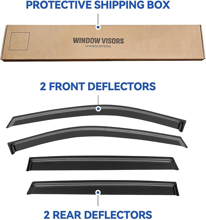 Window Visors Rain Guards for Nissan Rogue S SV SL 2014-2020, Out-Channel - Image 5