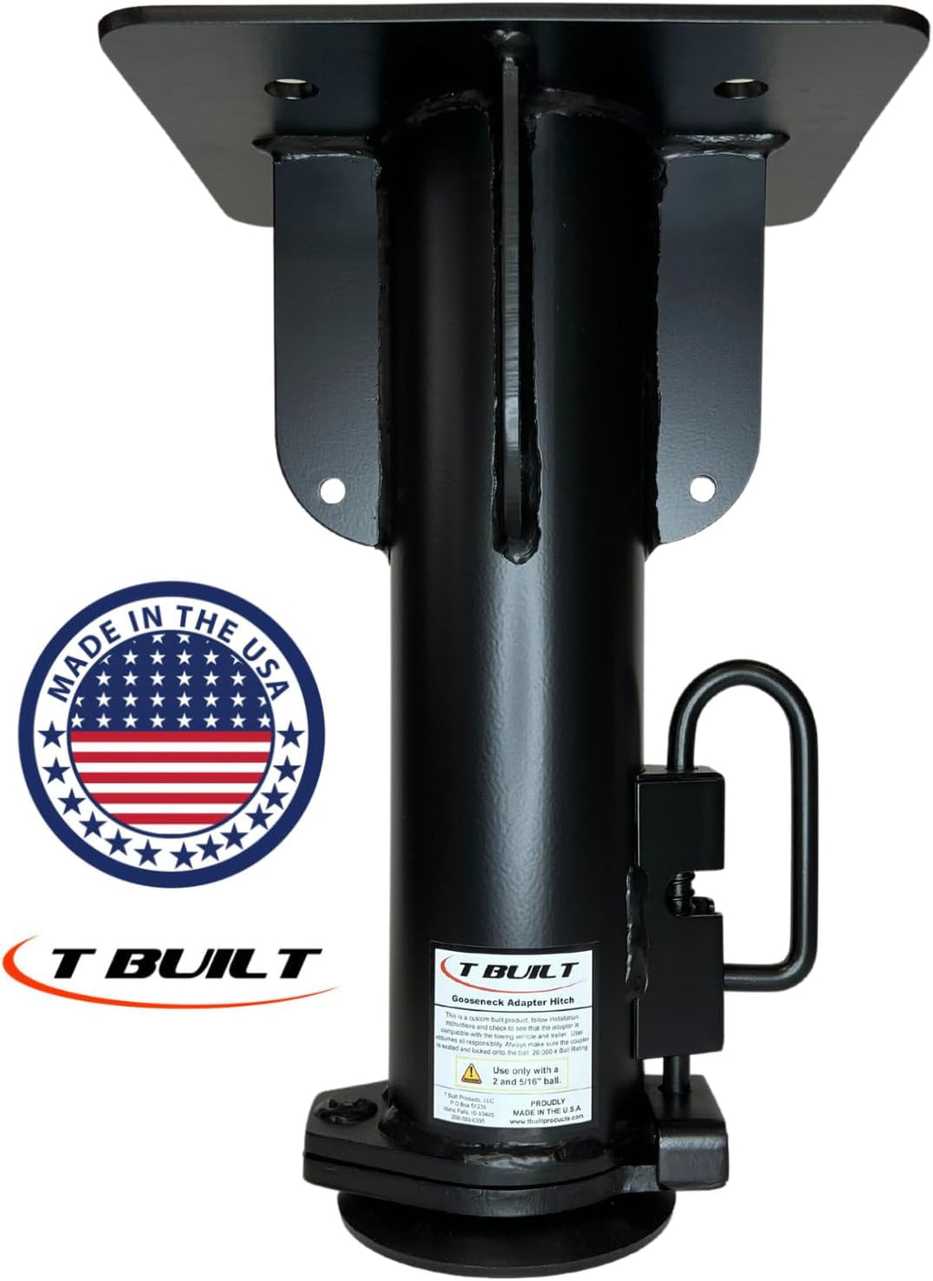 T-Built 5th Wheel to Gooseneck Adapter 17", Made in USA, Fifth Wheel to Gooseneck Adapter for RV Camper Trailer, 20.000 Pound Rating