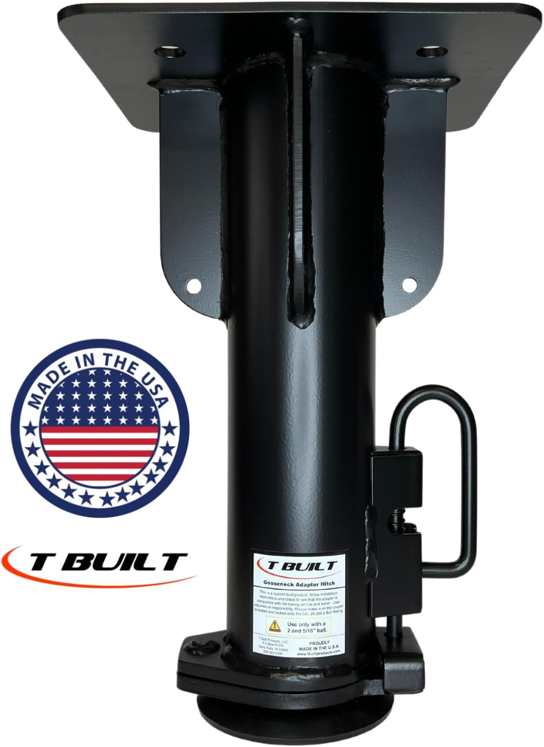 T-Built 5th Wheel to Gooseneck Adapter 17", Made in USA, Fifth Wheel to Gooseneck Adapter for RV Camper Trailer, 20.000 Pound Rating