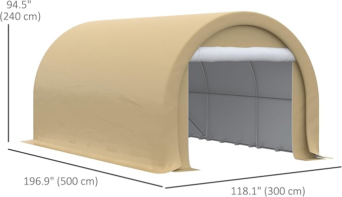 Outsunny 10' x 16' Carport, Heavy Duty Portable Garage Storage Tent - Image 7