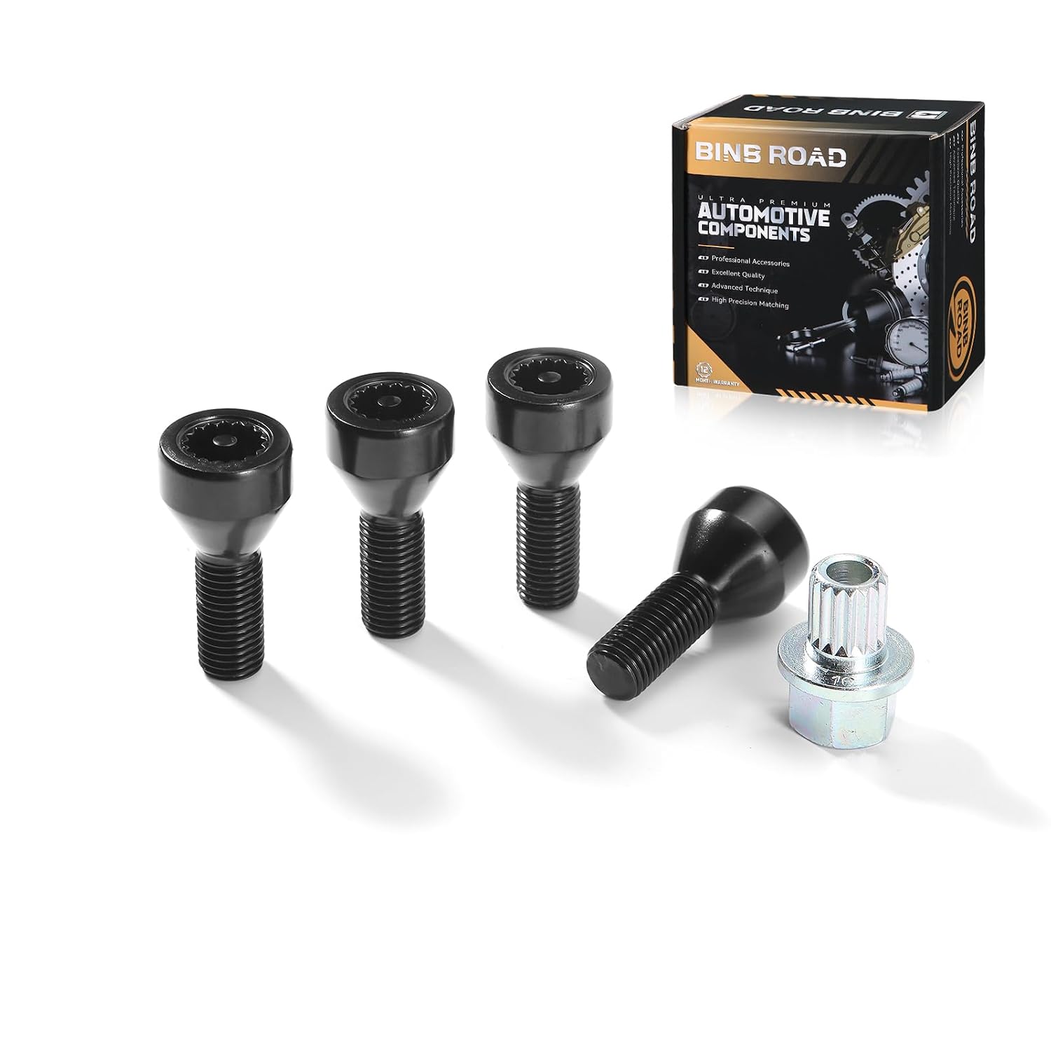 Lockable Wheel Bolt Rim Locks M12 X 1.5 Compatible with BMW 128i 325i 328i 335i 525i 528i 550i 650i Z4 (Replaces 36136786419)