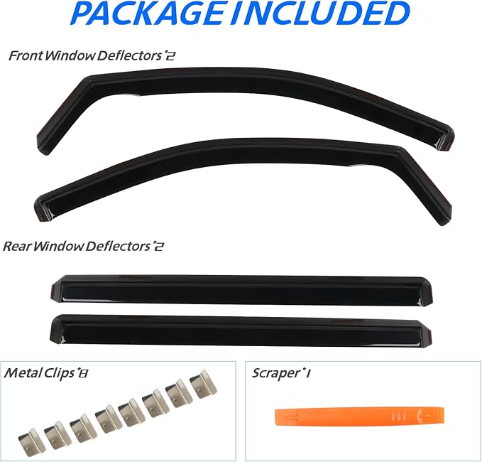 4PCS in Channel Rain Guards for 2008-2023 Dodge Grand Caravan, 2008-2016 - Image 5