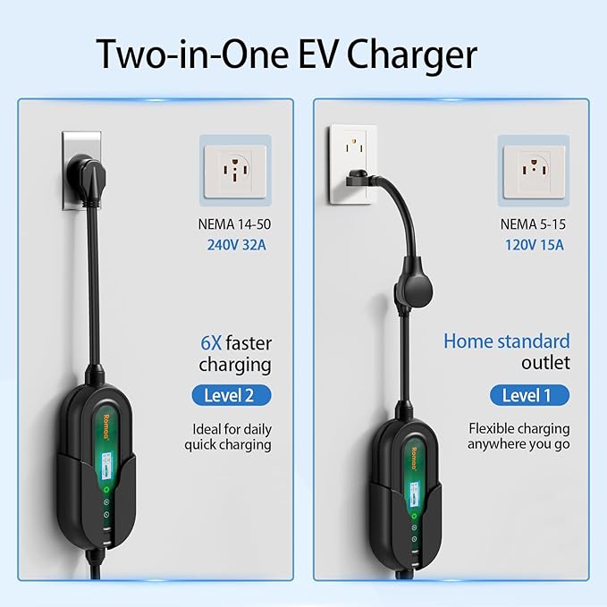 Level 2 EV Charger w/App Control: 32A 240V 7.68kW Fast Charging, NEMA 14-50 - Image 5