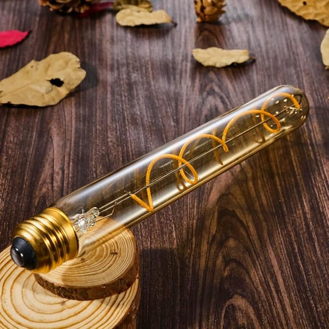 Vintage LED Spiral Filament Bulb T10, 8.9inch Long Tubular Dimmable Edison - Image 6