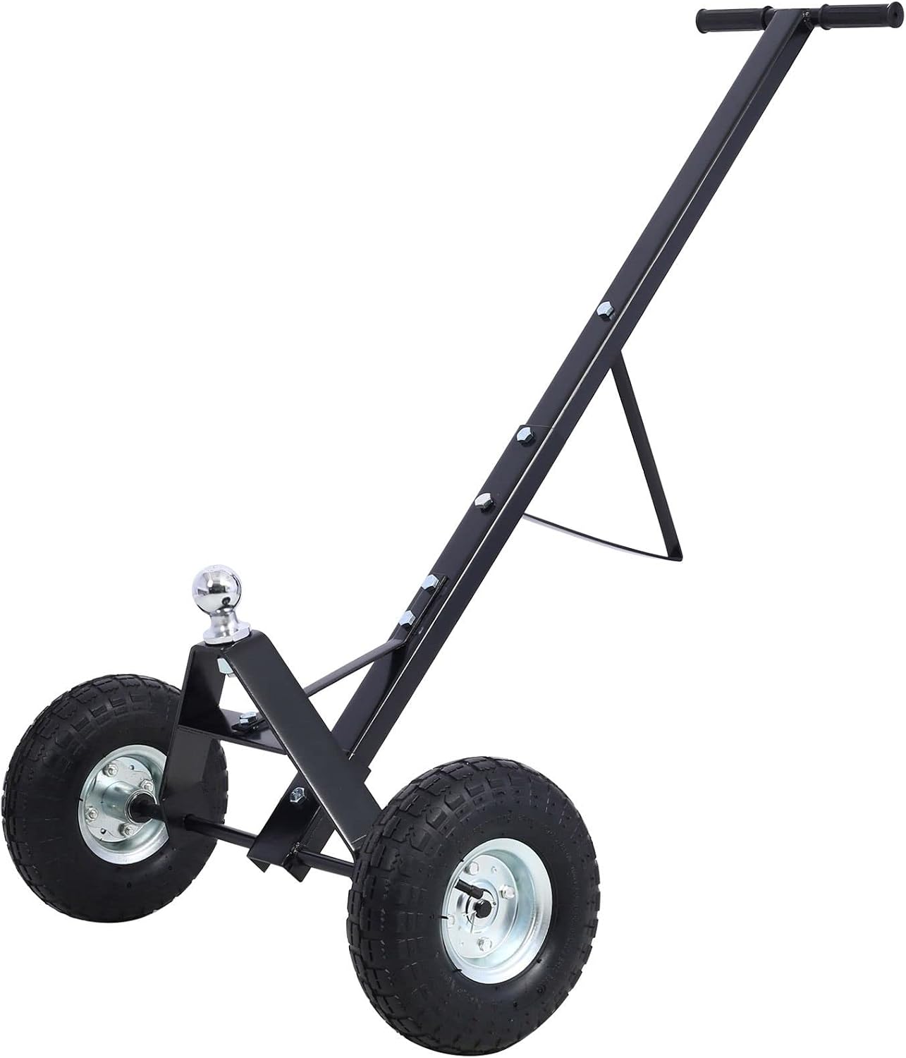600 Lbs Capacity Trailer Dolly with 1-7/8'' Hitch Ball and 10'' Pneumatic Tires for Moving Car RV Boat Trailer, Black