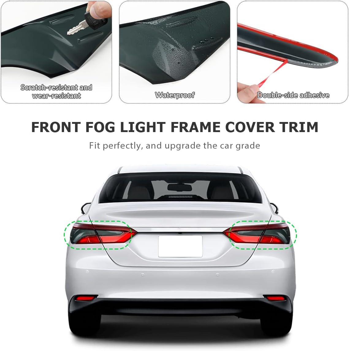 Tail Light Cover Compatible for 2018 2019 2020-2023 2024 Toyota Camry Accessories Tail Light Lamp Guard Trim Frame