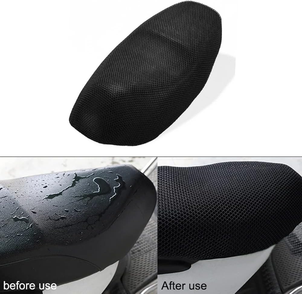 Electric Bike Net Seat Cover M/L/XL/XXL/XXXL Mesh Protector， Insulation Cushion Cover Electric Bike Motorcycle Universal Parts(XXXL)