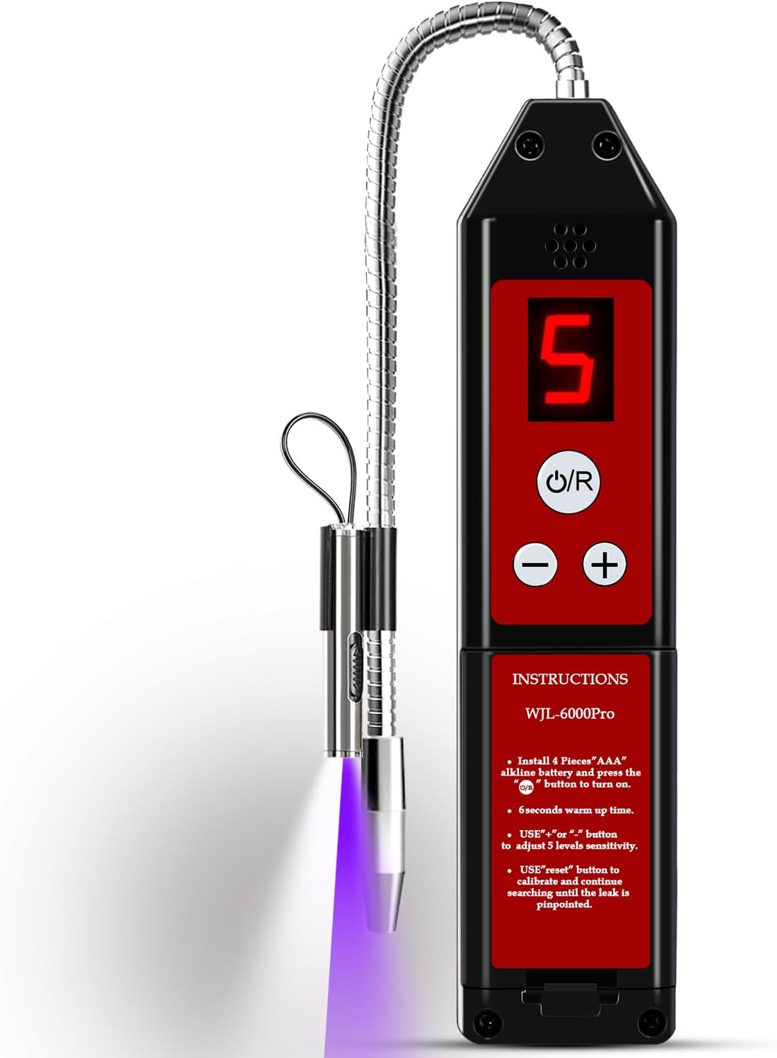 wjl-6000pro refrigerant leak detector with uv & led, main product view