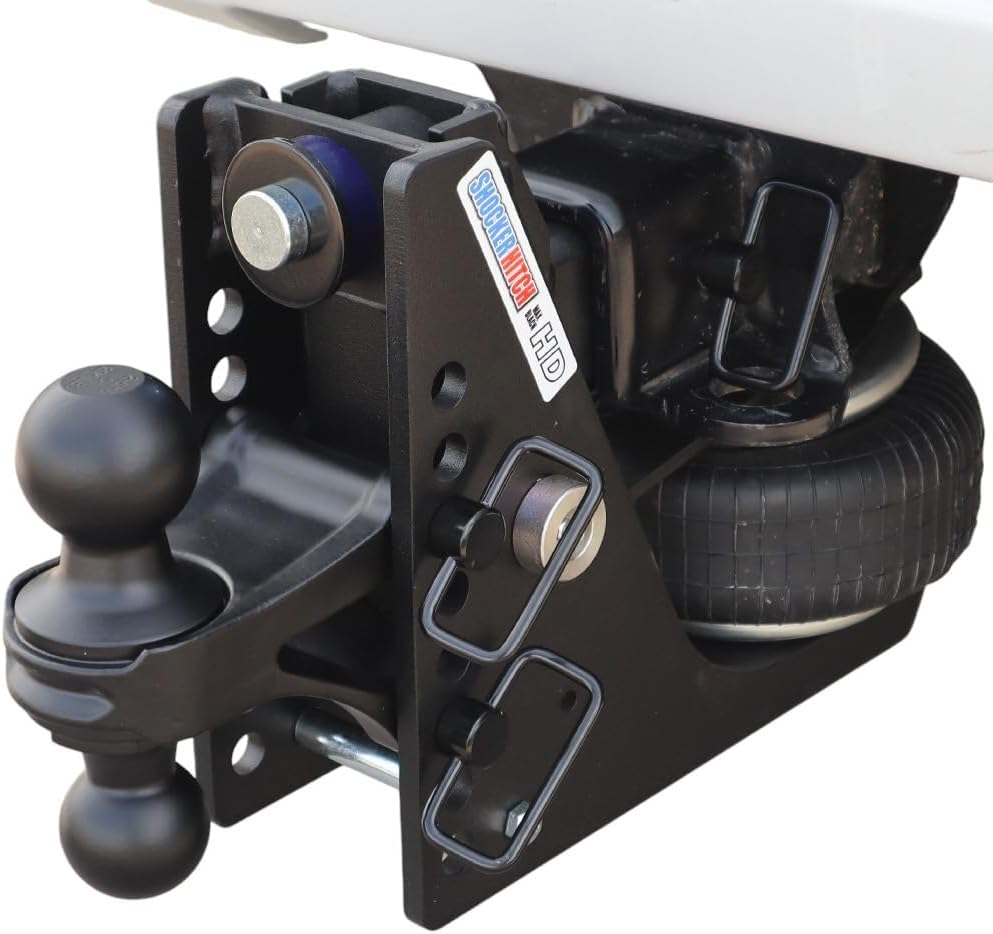 Shocker HD Max Air Hitch & Combo Ball, Fits 2-1/2" Hitch Black Combo 2" & 2-5/16" Balls