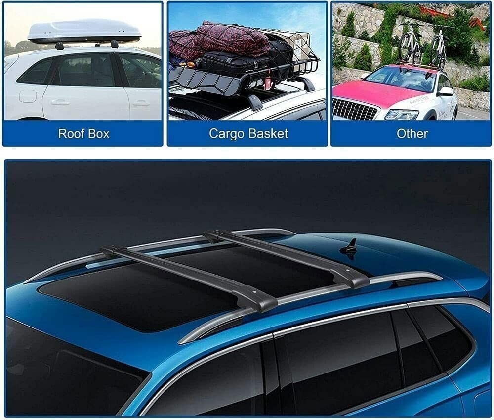 300lbs Roof Rack Cross Bars Compatible with Hyundai Palisade 2026 with Raised Rails, Lockable Aluminum Roof Rails Crossbars Cargo Bars Canoe Rooftop Cargo Luggage