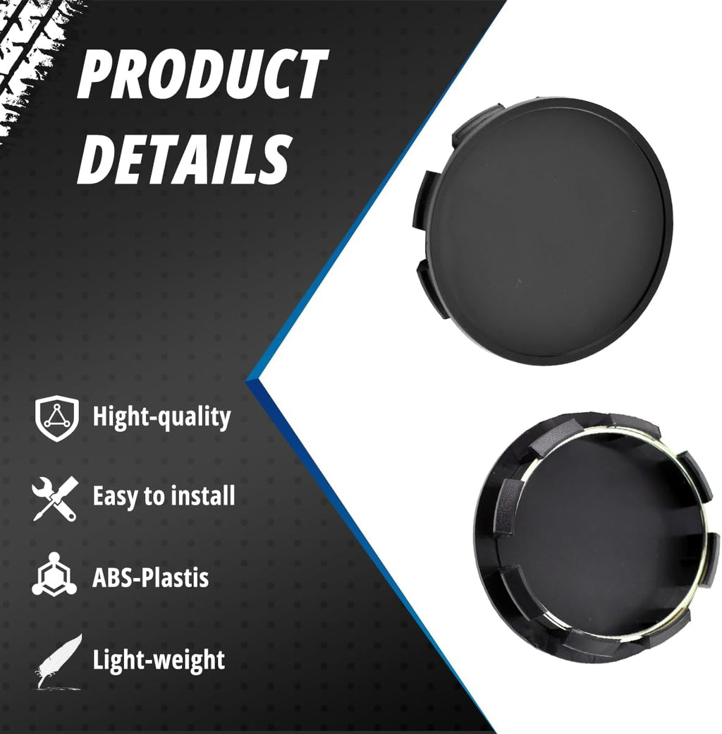 4 Pack 65.4 mm /2.57 in Wheel Center Caps Kit for 2011-2016 Camry 2008-2015 Highlander 2009-2015 Matrix 2011-2017 Sienna, ID 58.4 mm / 2.3 inch Hub Cap, Black Rim Hub Cap