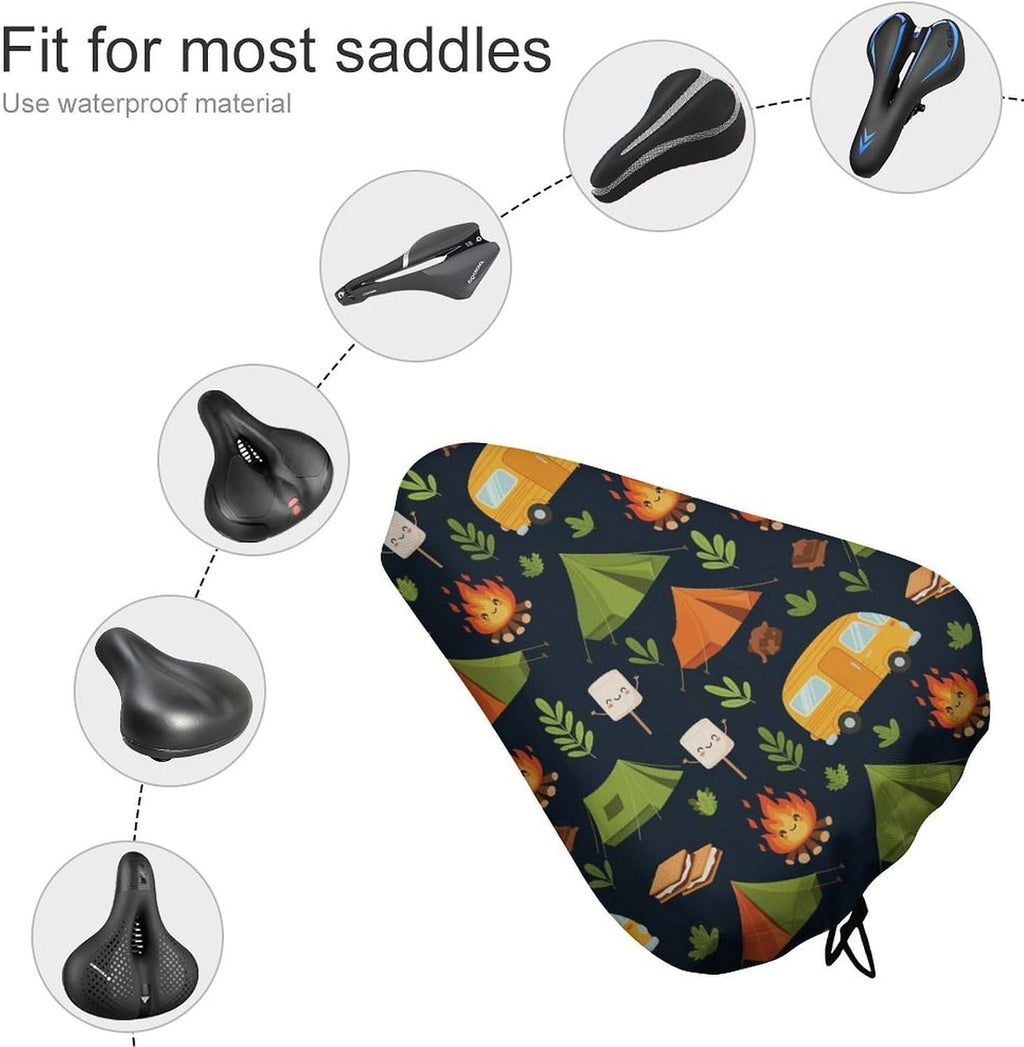 Adjustable Drawstring Bike Seat Cover, Breathable Cushion Mountain Road Cycling Protection