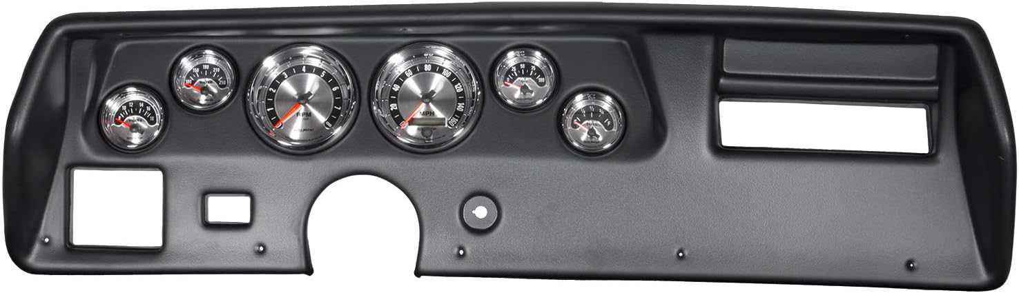 Auto Meter 7025 Complete 6 pc Gauge Kit 1970-1972 Chevelle SS, El Camino, Monte, American Muscle, Brushed Steel Look