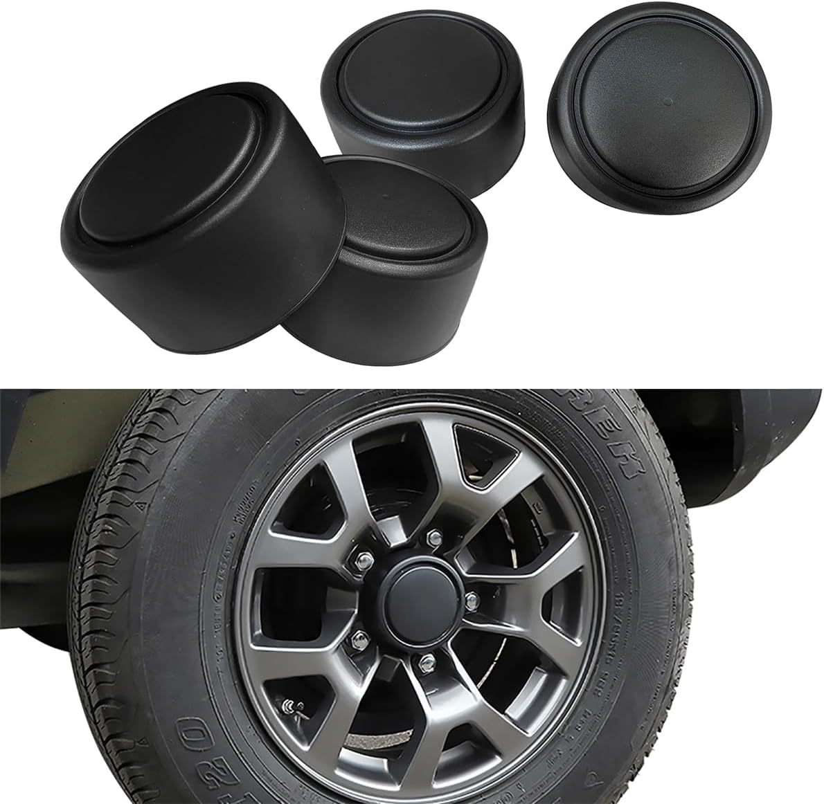 Wheel Center Cap Protector for Suzuki Jimny 2019-2026 JB64 JB74 3-Door 5-Door Wheel Hub Center Cover Caps Exterior Accessories, Black 4Pcs