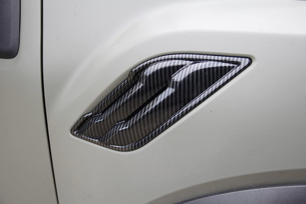 Front Side Fender Vent Chrome Cover Trims for 2017 2018 2019 2020 Ford F150 Raptor Accessories (Carbon Fiber)