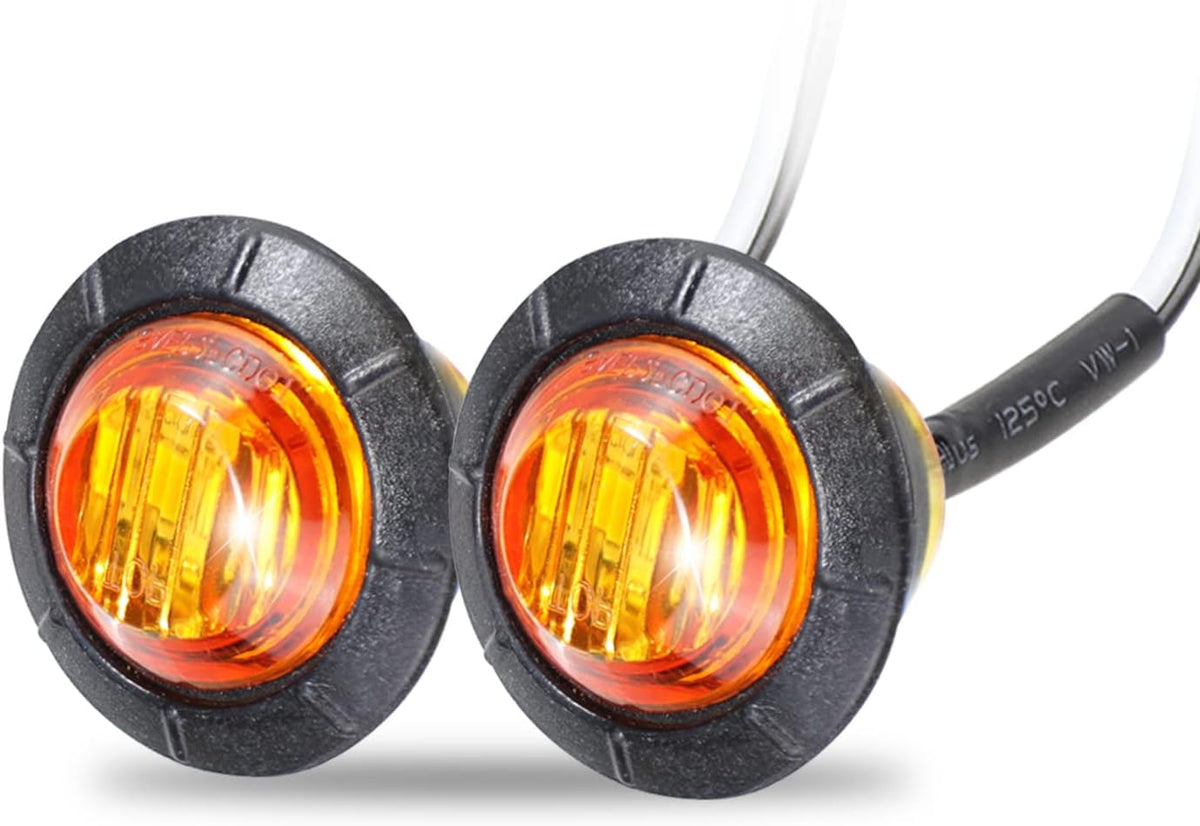 3/4 inch small round amber sealed button side, package contents