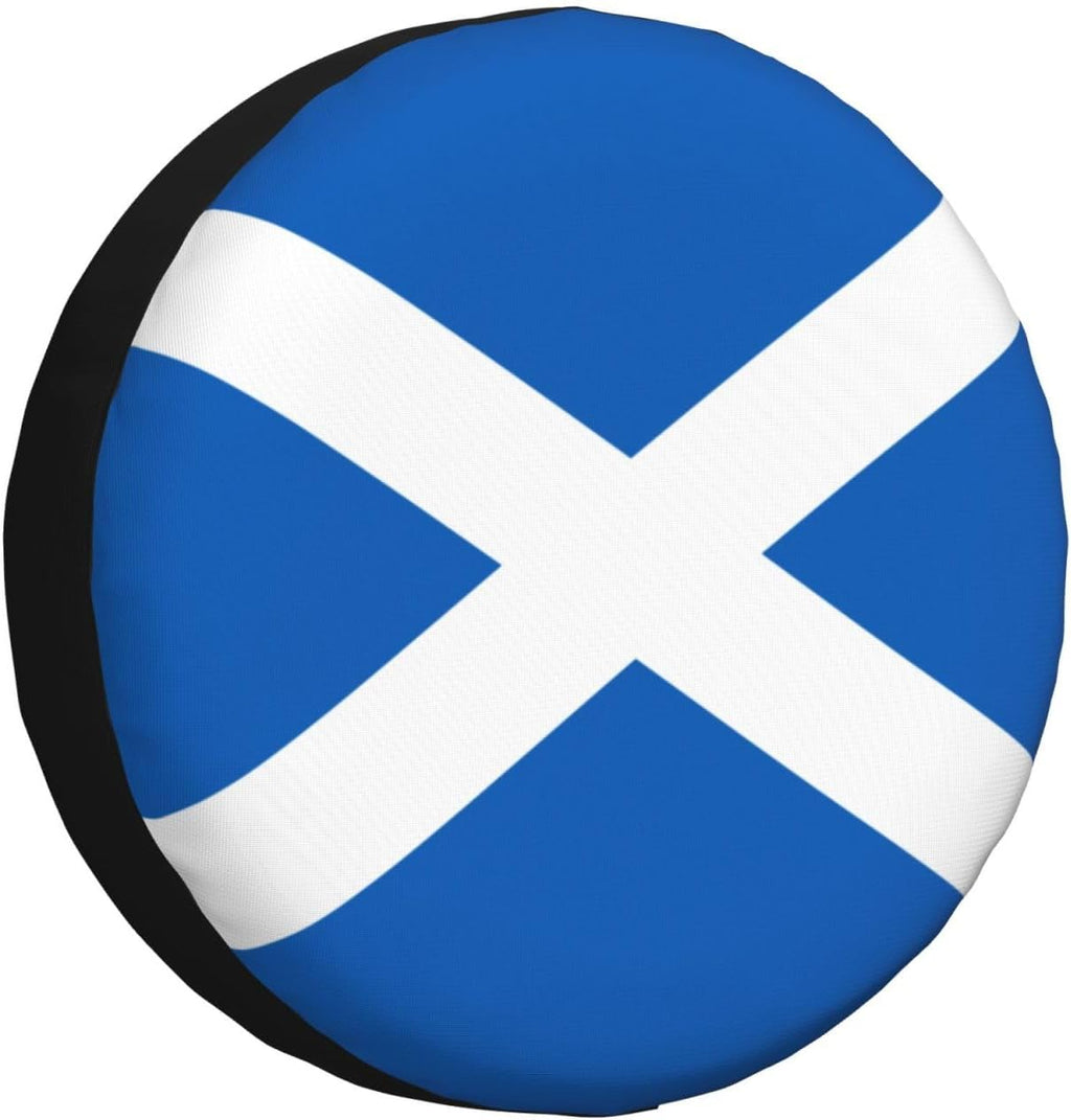 Scottish Flag Print Universal Spare Tire Cover for RV, Jeep | Wheel Protector Fits Rv, Trailer, Jeep, Shield Tires From Sun, Dirt And Rain For Outdoor Storage