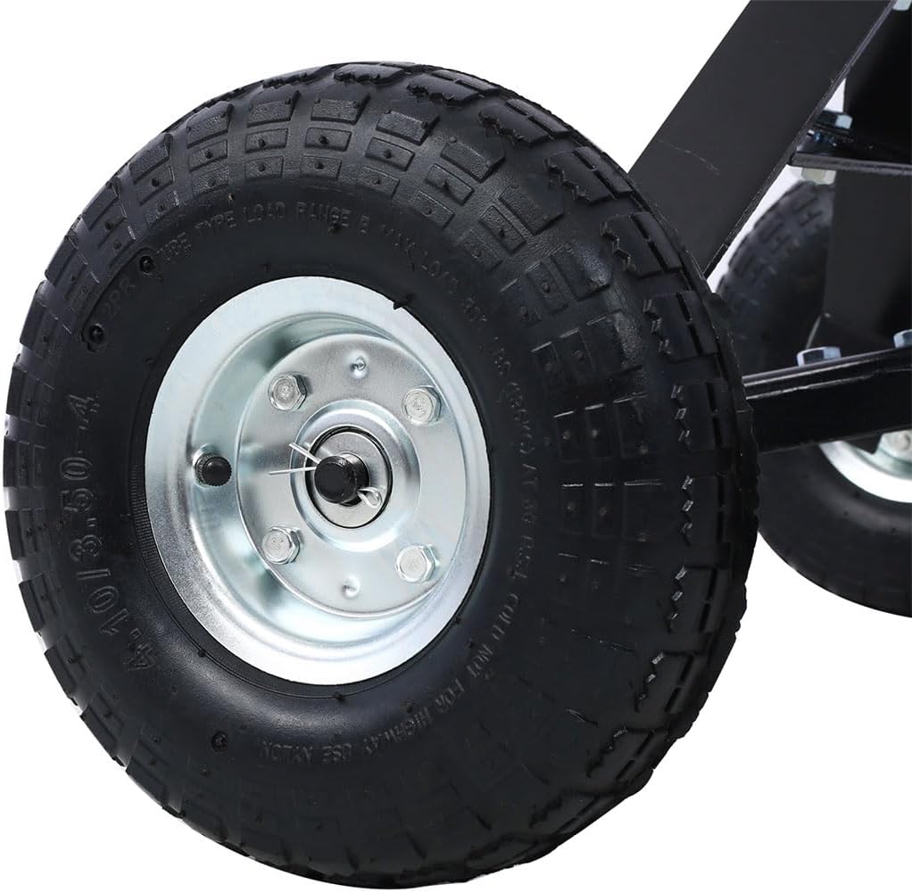 Trailer Dolly with, 600 lb Capacity Heavy Duty Steel Trailer Mover, 10" Pneumatic Tires with 1-7/8" Hitch Ball, Utility Boat Jet Ski Trailer Dolly with 44" Handle, Black/Gray/Yellow,Black