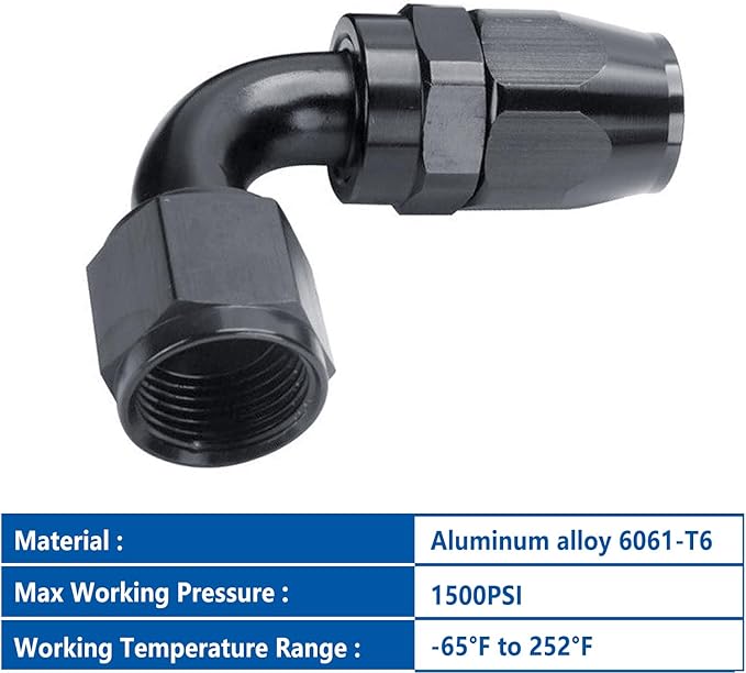 LokoCar 10AN Hose End Fitting 90 Degree Swivel - Image 3