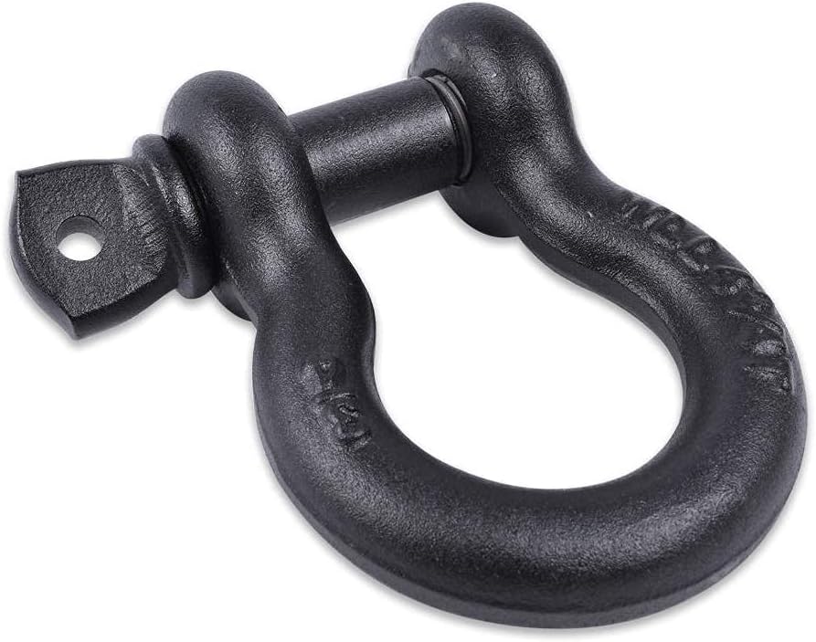 AGENCY 6 Recovery Shackle Block Assembly 2 in Double Hole - Recovery Hitch Receiver Block - Made in The America - Includes Hitch pin and D-Ring (Black)