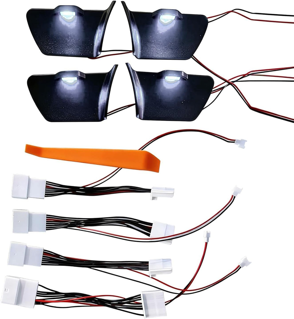 L2R for Toyota Hilux (2015-2023) Interior Door Handle Bowl LED Lights Handle Bowl Lighting Car Interior Decorative 1 Set (White)