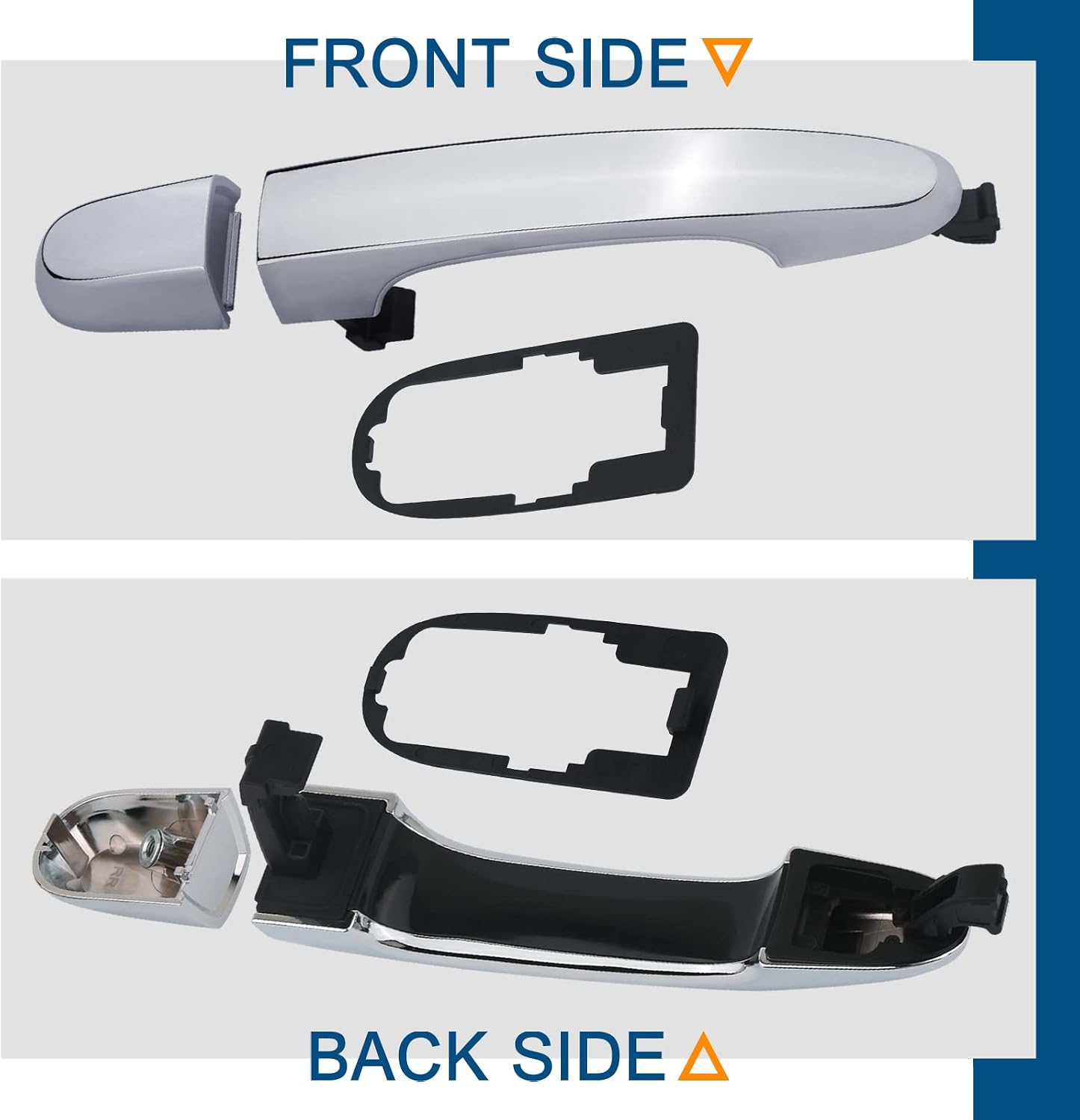 APPERFiT Exterior Door Handle Chrome w/Gasket Pad Compatible with Kia Sorento 2011 2012 2013 2014 2015 Rear Door Right Passenger Side Panel Replaces 826512P010 836622P010 826542P000