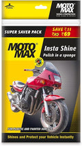 Pidilite Plastic Motomax Instashine Sponge 4 in 1 Zipper Pouch for Paint & Exterior Care, Instantly Cleans & Shines Bikes, Micro-Fiber Sponge to Instantly Remove Oil, Dirt