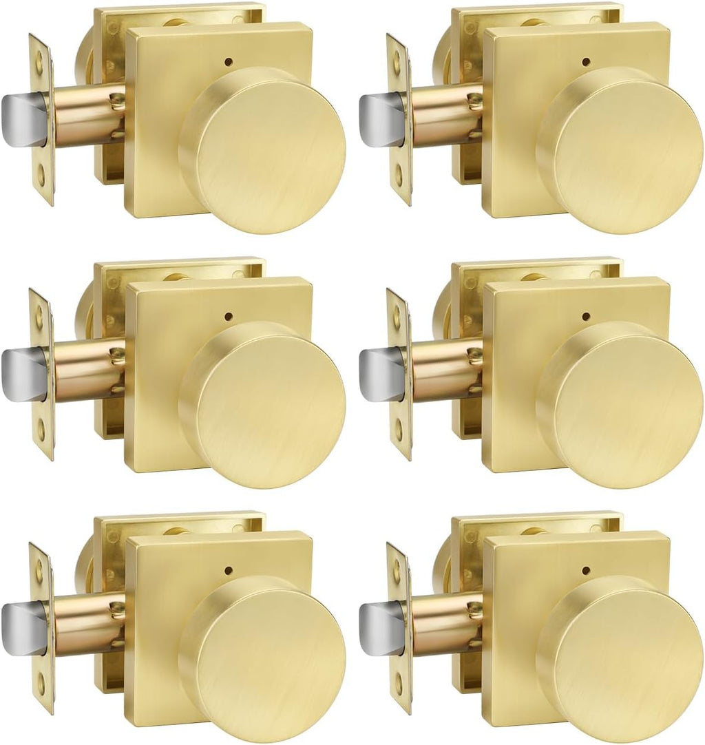 goldenwarm brushed gold door knobs interior, gold privacy, main product view