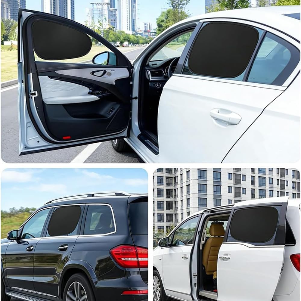 Universal Car Side Window Sun Shades, Car Side Window Sun Shade, UV Protection Heat Blocking, No Adhesive Static Cling, Glare Reduction Privacy Sun Visor (Front Window)