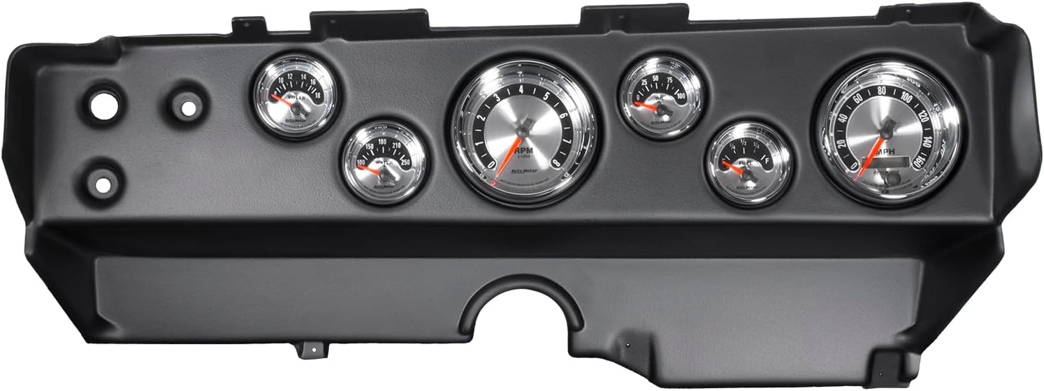 Auto Meter 7029 Gauge Kit (6 Pc, Ebody/Cuda/Challenger 70-74, Tach/Mph/Fuel/Oilp/Wtmp/Volt, American Muscle)