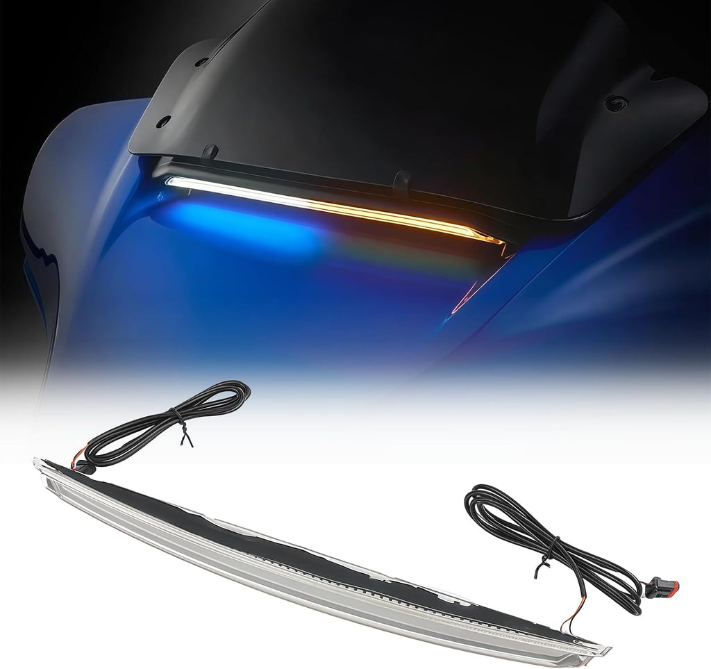 LED Fairing Vent Trim Light Sequential Amber Turn Signal White DRL for 2024-2025 Harley Street Glide FLHX FLHXU 2023-UP CVO FLHXSE Front Accent Lamp