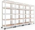 HOMEDANT House White 5-Tier Metal Rolling Cart Shelf Rack Casters Heavy Duty by TheBestOrganizingSolution