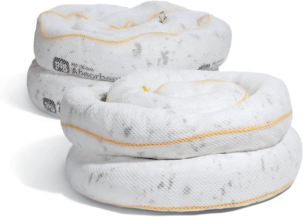 PIG Oil Boom - Oil-Only Absorbent Boom - 2 Pack - 5" x 20' Boom - Absorbs up to