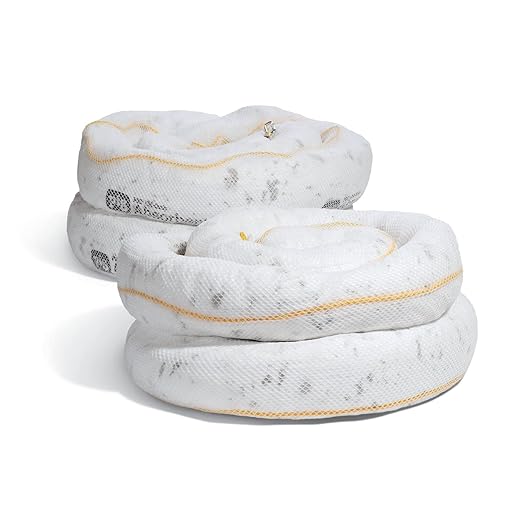 PIG Oil Boom - Oil-Only Absorbent Boom - 2 Pack - 5" x 20' Boom - Absorbs up to by NewPig