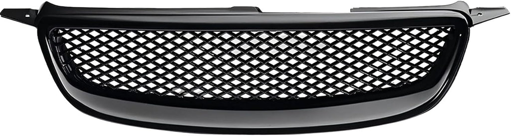 Front Grille Compatible with 2003-2008 Toyota Corolla CE LE S XRS Hood Mesh Grille ABS Plastic Glossy Black