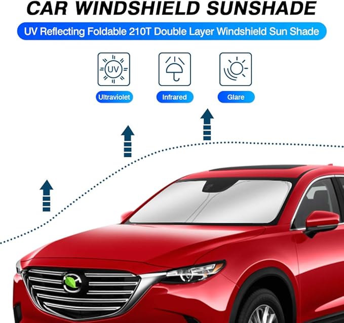 KUST Windshield Sun Shade for Mazda CX-9 2016-2024 2025 CX9 Accessories - Image 2