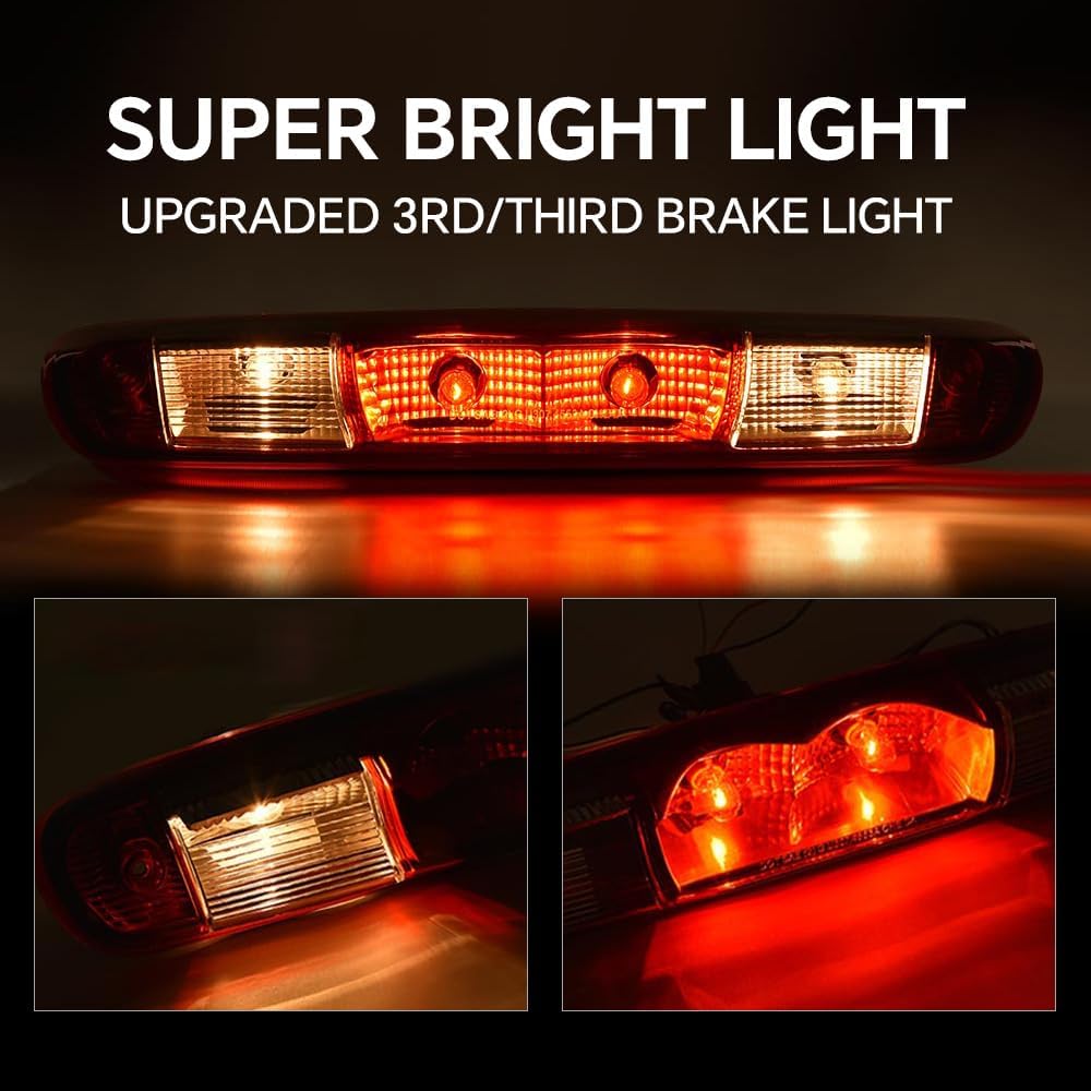 PIT66 3rd Brake Light, Fit Chevy Silverado GMC Sierra 1500 2008-2013 | Compatible with Chevy Silverado GMC Sierra 2500 HD 3500 HD 2008-2014 25890530 Cargo Lamp High Mount Stop Light