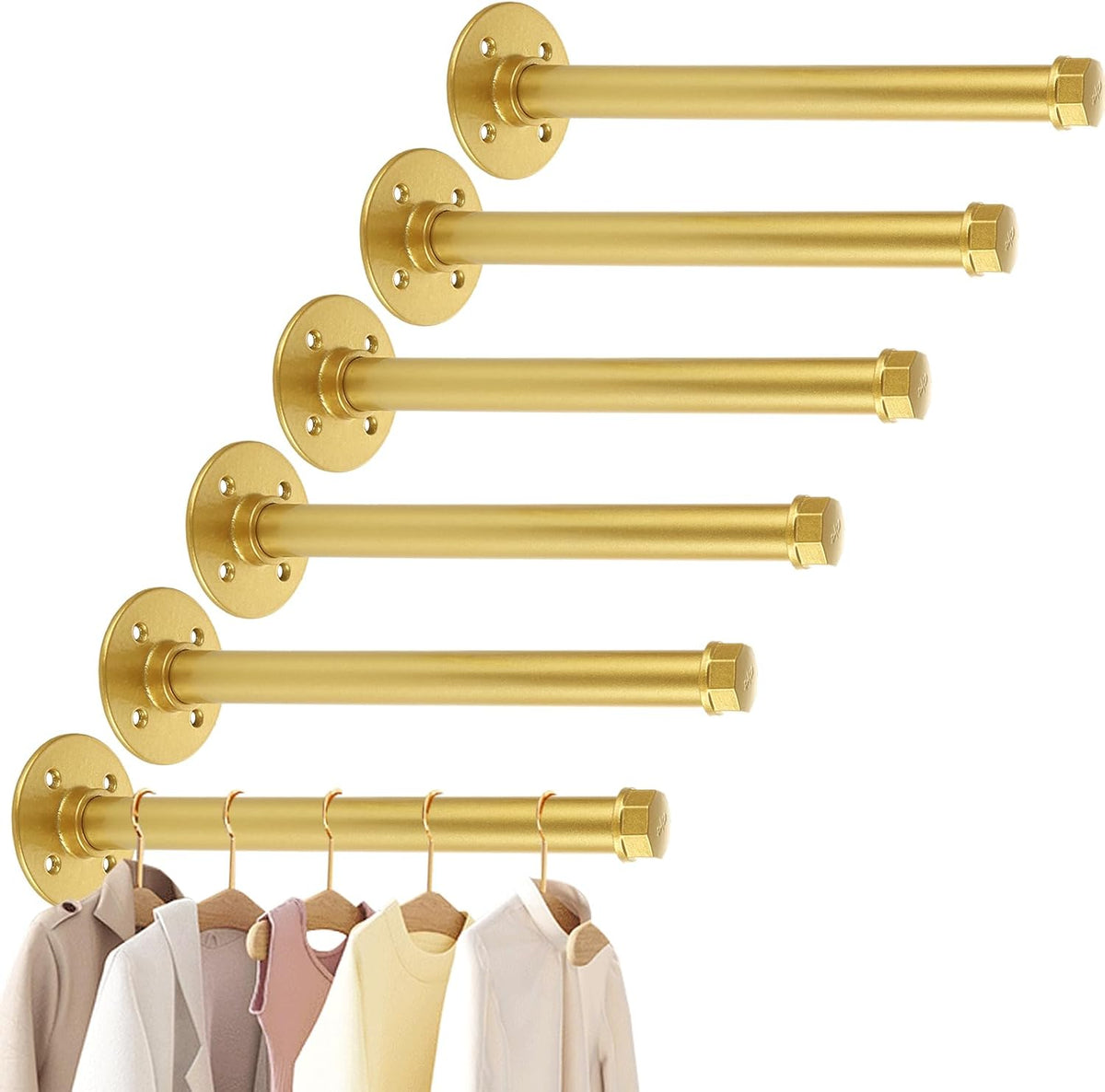 gold closet rods for hanging cloth 12 inch, main product view