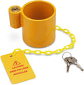 RVMATE 5th Wheel Lock, Heavy Duty Steel King Pin Lock with Anti-Theft Warning Tag, for 5th Wheel/Semi Trailers/RVs/Containers
