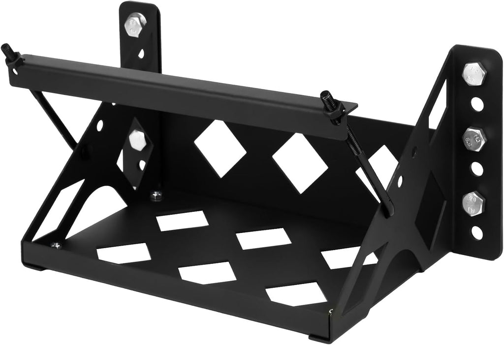 Metal Steel Battery Mounting Trays Bracket, Bolt-in Battery Tray | Tray Fits Up to 10.63"×7.06"×7.5" Battery, for Car RV Trailer Boat Truck Marine, Waterproof,Anti-Corrosion, No Rusting