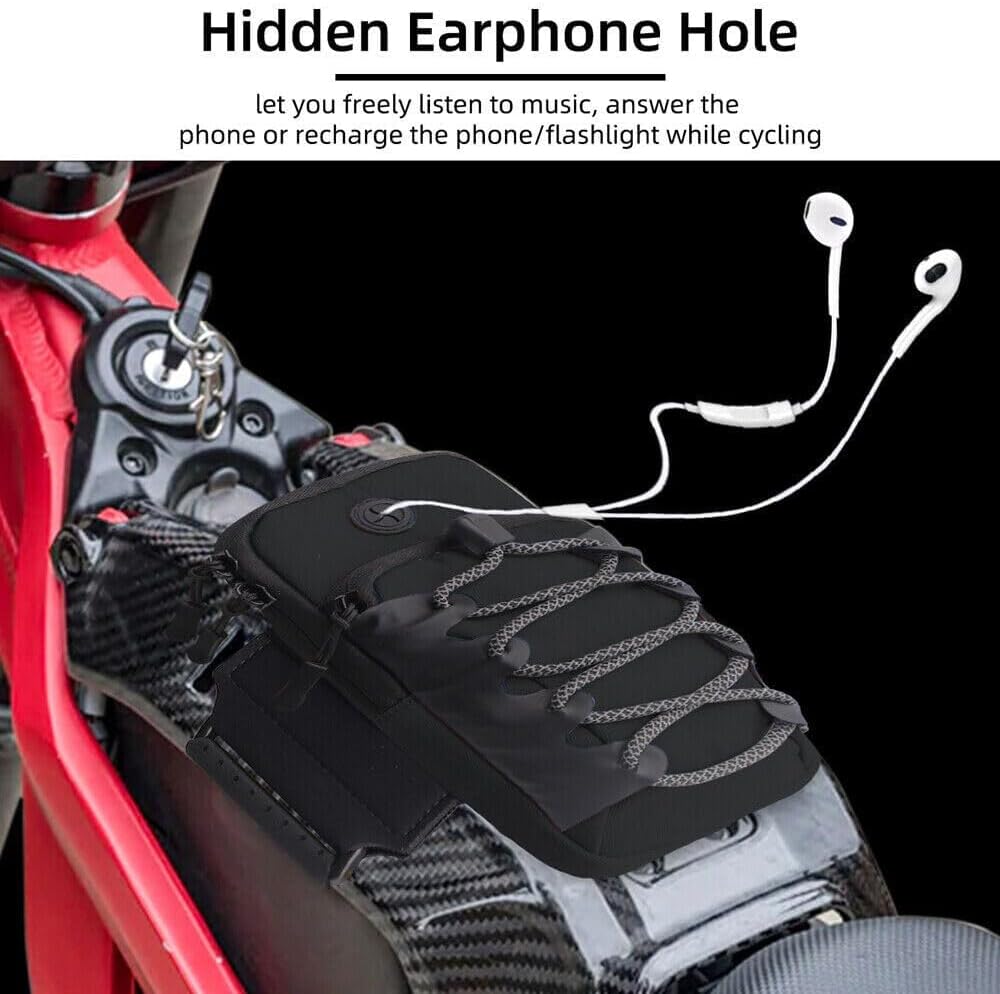 Motorcycle Handlebar Storage Bag with USB Charging Port, Waterproof Pouch for Sur-ron Light Bee X Segway, Black