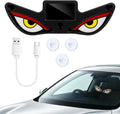 Solar Devil Eyes Car LED Light, Wireless No Drill Demon Eye Warning Lights for Car Windshield & Rear Window, Type-C Rechargeable Animated LED Eyes for Cars, SUVs, Trucks, Vans (1 Pack)