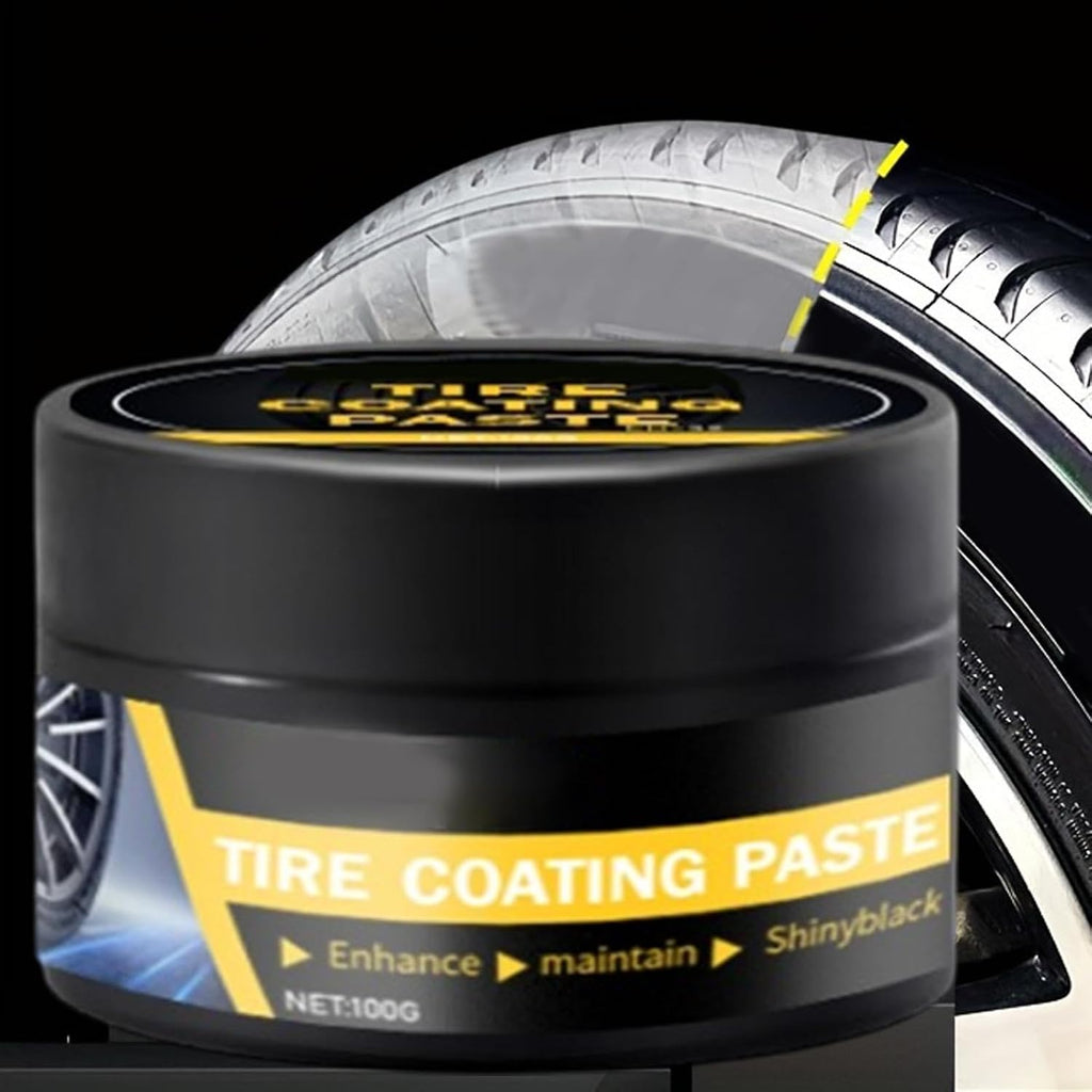 Tire Paste, Tyre Stain Remover,100g, Tire Shine Wax, High Gloss Long-Lasting Black Finish Waxing Polishing Paste For Automobile Maintenance Cleaning Refurbishing