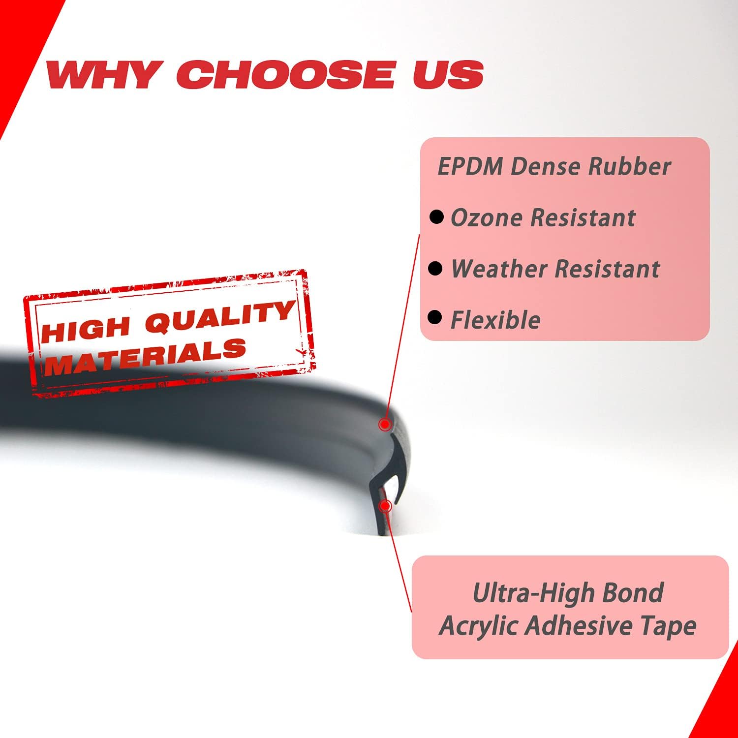 Fender Flares Edge Trim, Fender Flare Rubber Seal for Car and Truck Wheel Wells, Rubber Gasket for Fender Flares Universal, Bonds w/Automotive-Grade Adhesive Tape, T-Style, 30’ Length